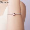 BAMOER 925 Silver Red Heart Charm Ombre Purple Perfume Bottle Pendant for Women DIY Necklace Romantic Gift