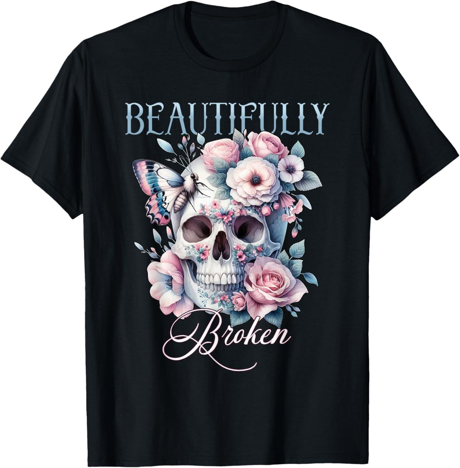 TcSerEinlO Beautifully-Broken Funny Distressed Meme Christian Quote T-Shirt S