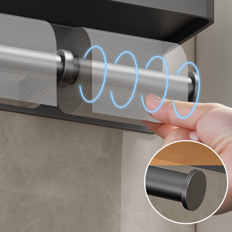 Toalettpapirholder Veggmontert Papirrullholder Med Oppbevaringsbrett Toalettorganisator Telefonstativ Baderomstilbehør