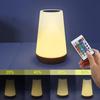 Creative Wood Grain Remote Control Touch Night Light: 13-Color Bedside Table Lamp