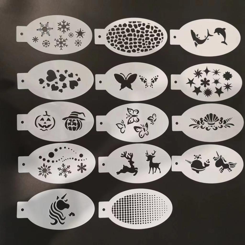 New Face Painting Stencils Templates Professional Body Art Dolphin Deer Butterfly Plastic Makeup Tools