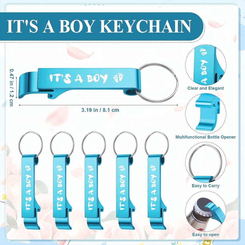 25-100Sets Bottle Openers Keychain Baby Shower Return Favors for Guest Boy Girl Thank You Gifts for Gender Reveal Party Souvenir