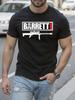 BARRETT  Graphic Print Casual Short Sleeve Round Neck Tee with Barrett M98A1 Sniper Rifle Design T-shirt
