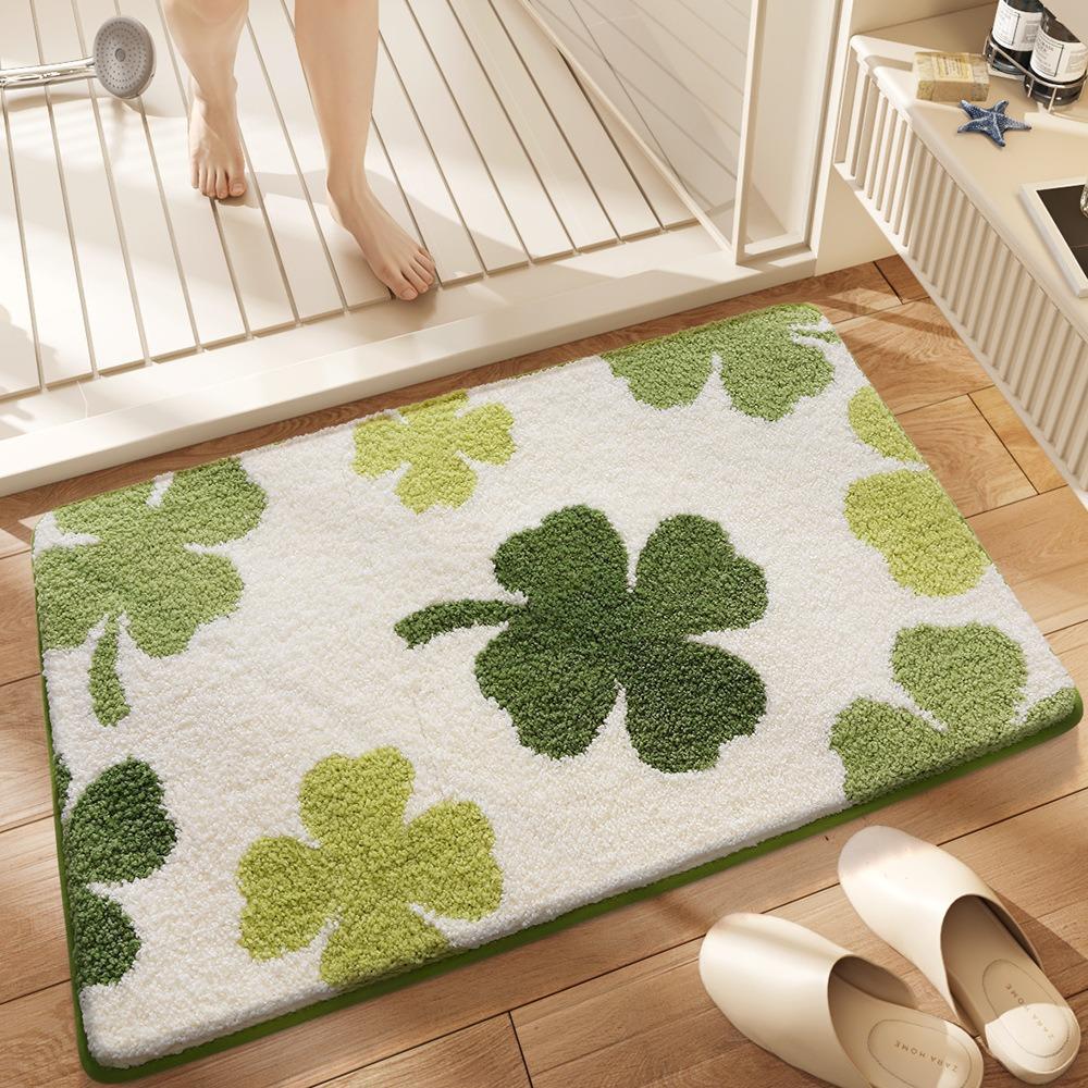 Modern Minimalist Cashmere Skin-friendly Floor Mat, Comfortable and Soft Non-slip Bathroom Floor Mat for Shower Rooms