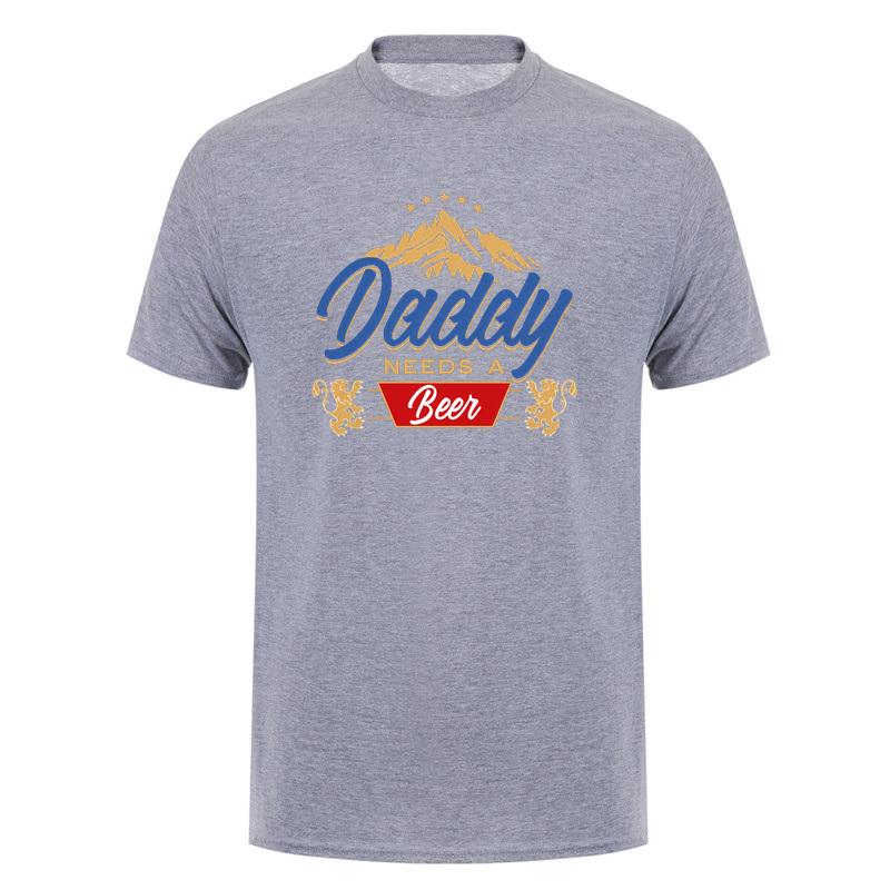 Daddy Needs A Beer Funny Father Dad Drinking Humor Graphic Tshirt Vintage T Shirts Fathers Day Gift Da913