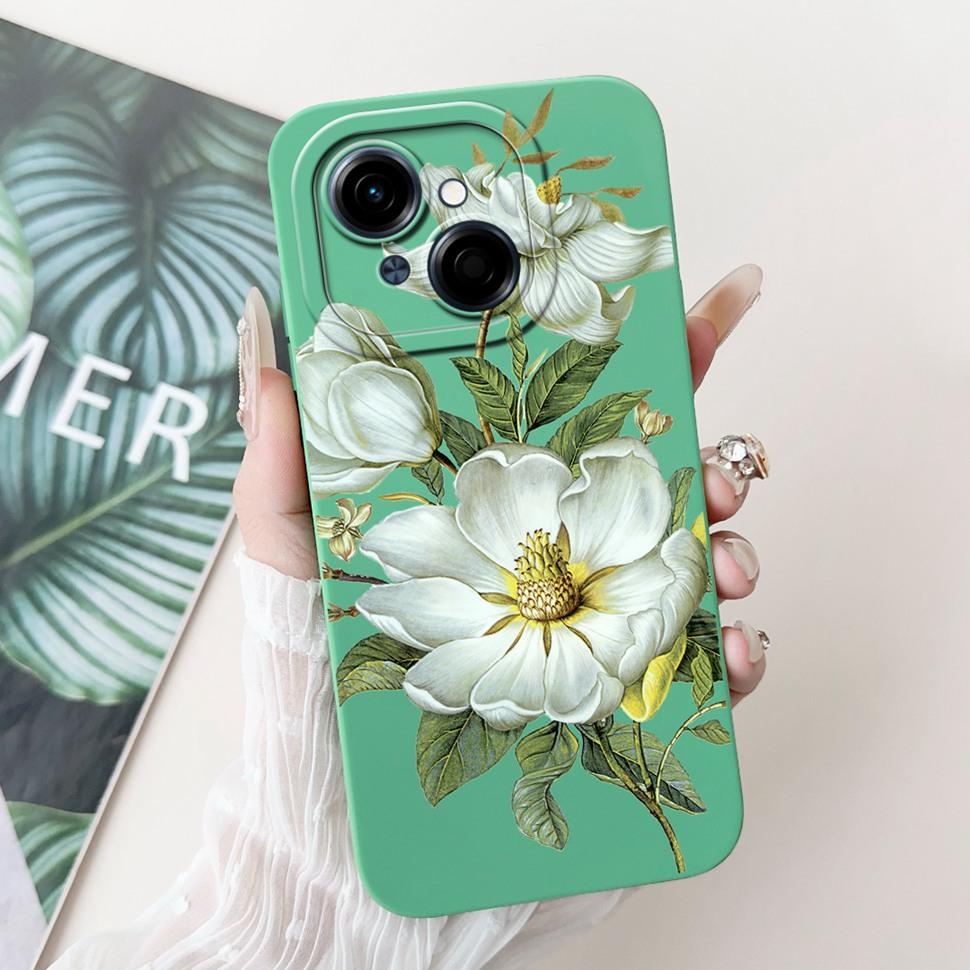 For Tecno Spark Go 1 Case 6.67" Beautiful Flower Painted Cover Soft Silicone Phone Case For Tecno SparkGo 1 Go1 Capa Coque