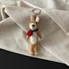 Mushroom Umbrella Wool Felt Animal Pendant Mountain Climbing Bear Fairy Tale Style Keychain  Couple