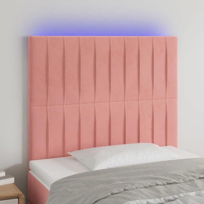 VidaXL Tête de Lit à LED Meuble de Chambre à Coucher Accessoire de Lit Simple Tête de Cadre de Lit Intérieur Rose 3122703