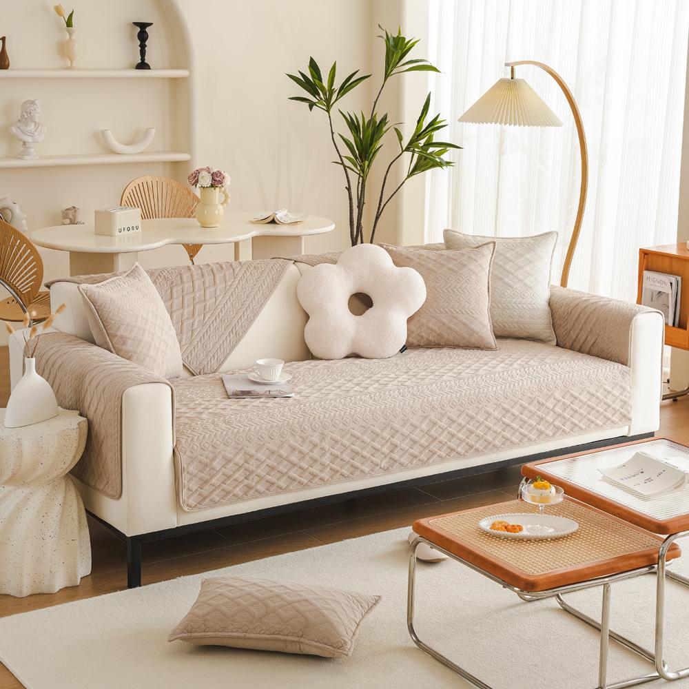 Sofa Cushion Simple Modern Cover Non-Slip Four Seasons Universal Solid Color Sofa Cover Cloth Cushion