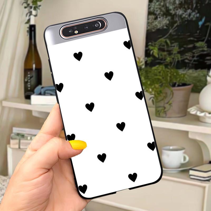 Case For Samsung A80 Case Soft Silicone Cartoon Back Cover For Samsung Galaxy A80 GalaxyA80 A 80 A805 Fundas shell Black coque