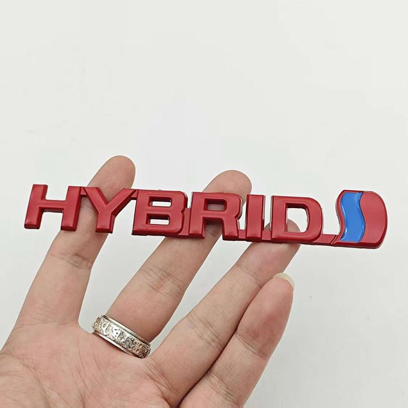 

3D Metal Chrome HYBRID Logo Side Fender Rear Trunk Emblem Badge Car Sticker Decals For Toyota Prius Camry Crown Auris Rav4s TRD