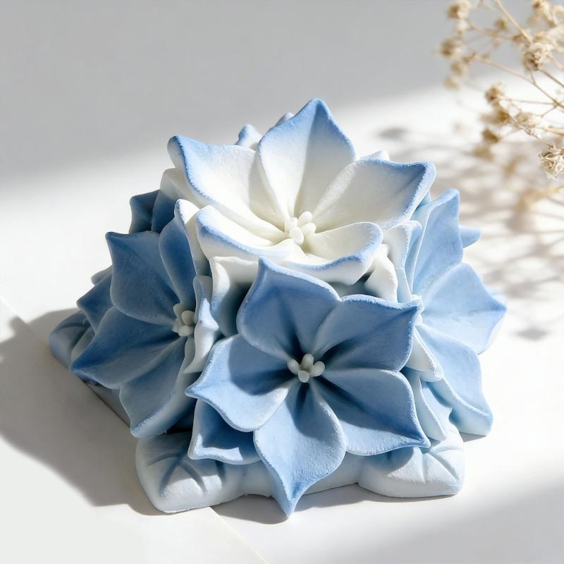 Detailed Hydrangea Designs Silicone Mould For Handmade Candle Soap And Desserts Easy To Cleaning