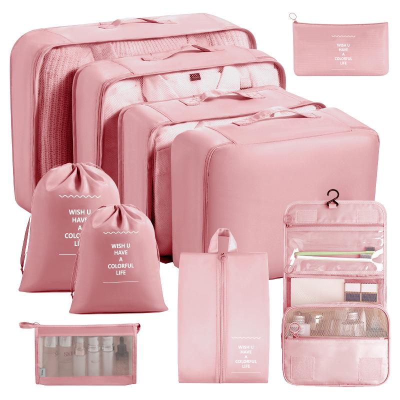 Eight-Piece Waterproof Travel Storage Bag Set for Business Trips - Large Capacity