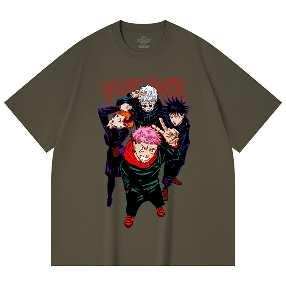 230 Gsm 100% Cotton Jujutsu Kaisen V12 Jujutsu High Print Unisex Heavy Cotton T Shirt