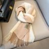 Small fresh white plaid scarf WO100 wool scarf women's winter warm scarf birthday gift