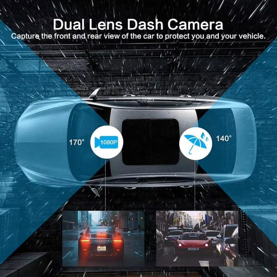 2025 Ny Bil DVR Full HD 1080P Dash Cam Ryggekamera Kjøretøykamera Kjøreopptakere Svart Boks Auto Dashcam Biltilbehør