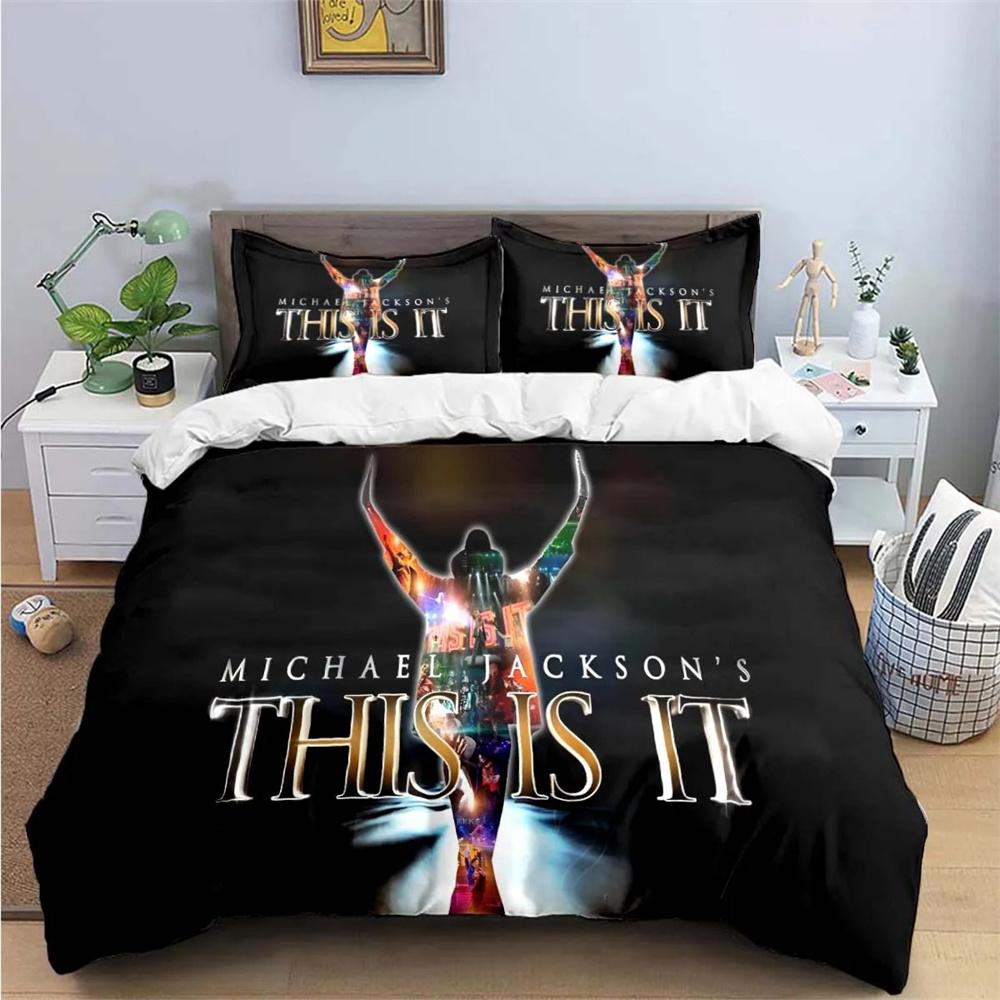 Exquisite Fashion M-Michael-Jackson Printing Bedding Set Duvet Cover Comforter Bed Youth Kids Girl Boys Birthday Gift