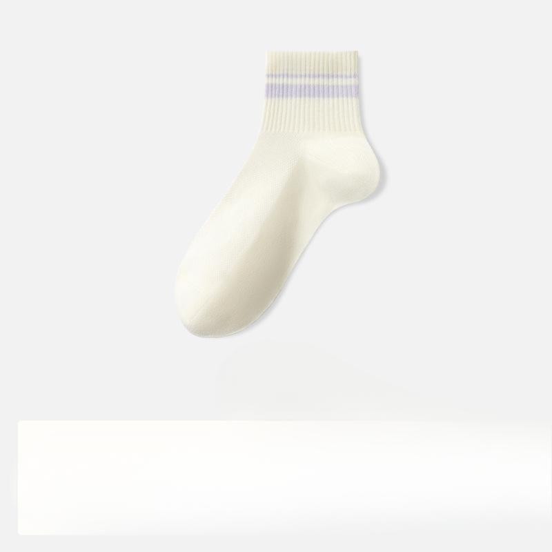 Women's Spring and Summer Thin Pure Cotton Mesh Boneless Sports Socks