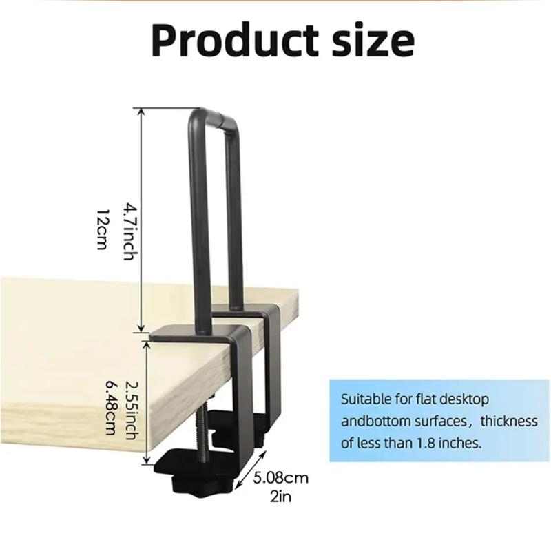Not Slip Metal Paper Roll Dispenser Adjustable Desk Clamp Protects Surfaces Paper Roll Holder Easy Setups for Worktables