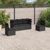 VidaXL Garden Lounge Set 5 Pcs with Cushions Black Braided Resin 3217345