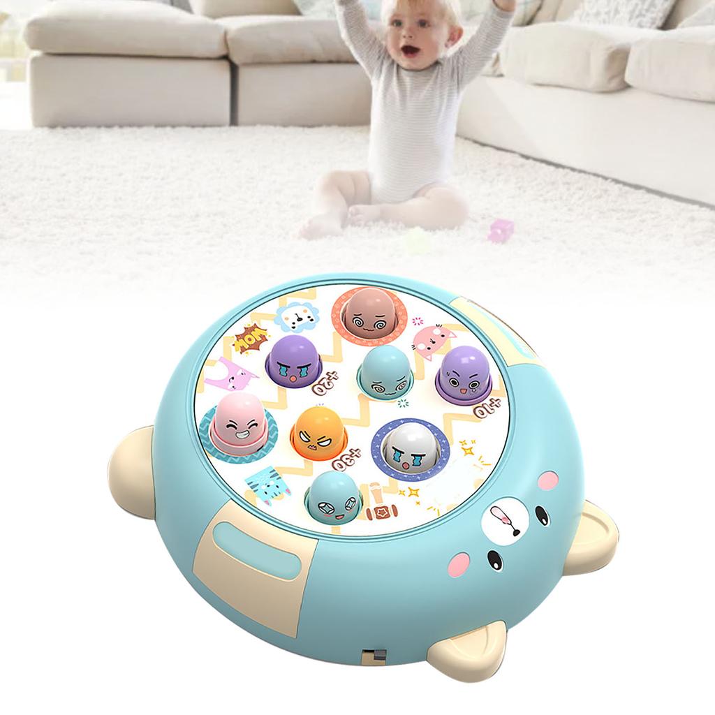 Interactive Whack Toy for Kids 360 Degree Rotating Cute Emoticon Music Light Hammering Pounding Toy