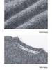 Women's Gray Crew Neck Sweater: 2025 Autumn/Winter New Design, Lazy Style, Loose Knit Pullover Top
