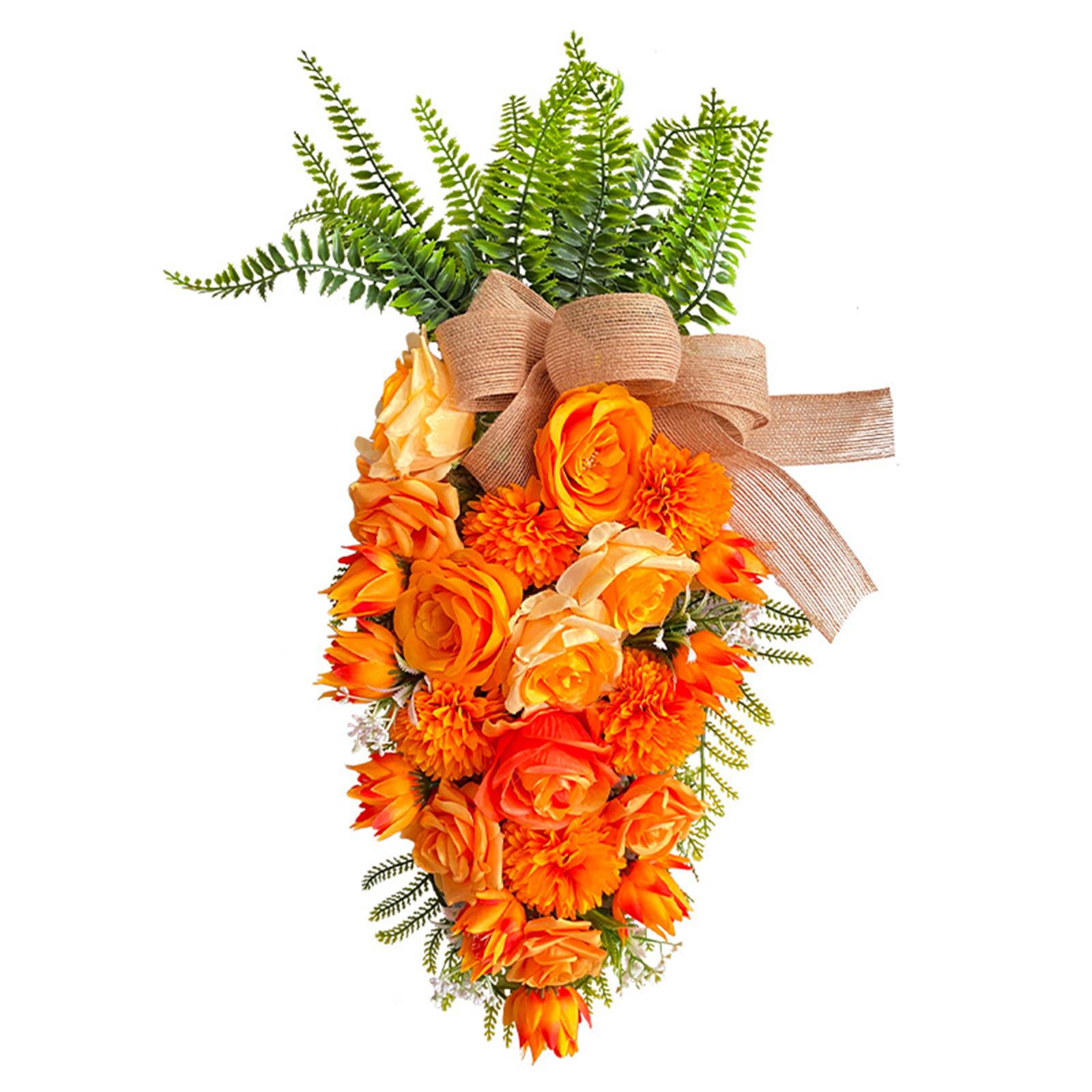 

Adjustable Length Easter Flower Carrot Tree Wreaths Festive Atmosphere Perfect for Door Homes Offices and Stores