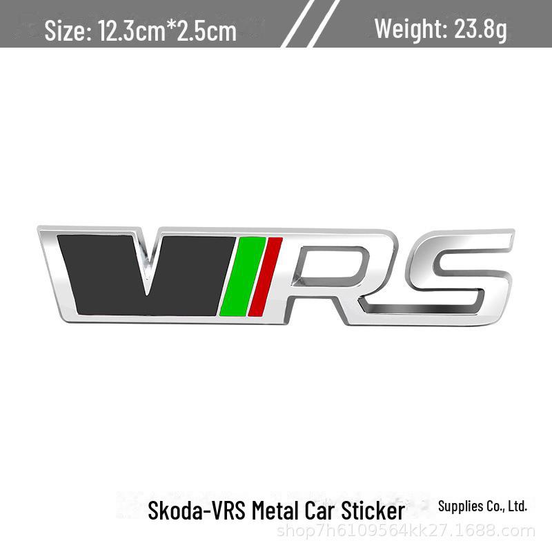 Compatible avec Volkswagen Skoda Octavia/Fabia RS: Logo VRS de calandre/aile/métal arrière et autocollant de carrosserie