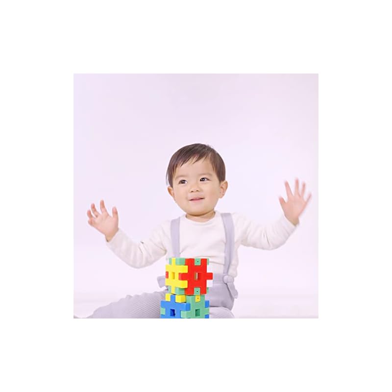 Gakken New Block Starter Set (Ages 1.5 and Up) 15 Types of Blocks, 54 Pieces 83717