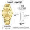 Men Gold Watches Top Brand Luxury Stainless Steel Watchband High Quality Male Clock Creative Design Date Wristwatch