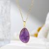 1 Stück Naturstein Unregelmäßiger Anhänger Halskette Rosa Kristall Amethyst Tigerauge Halskette Anhänger für Damen Paar Schmuck Geschenk