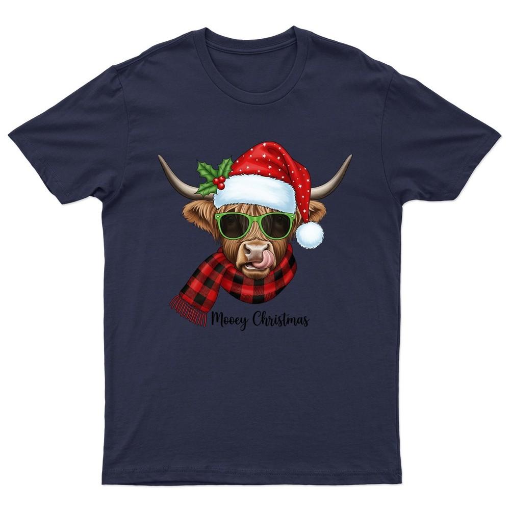 Mooey Christmas Highland Cow TShirt Unisex Gift Retro Funny Womens Vintage Unisex T-Shirt XL