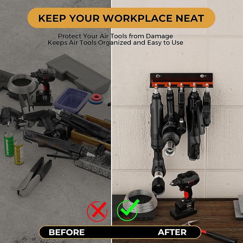 Power Tool Holder 5-Slot Wall-mounted Holder Pneumatic Tool Rack For Electric Gadgets Drill Screwdriver Grinder Garage Studio