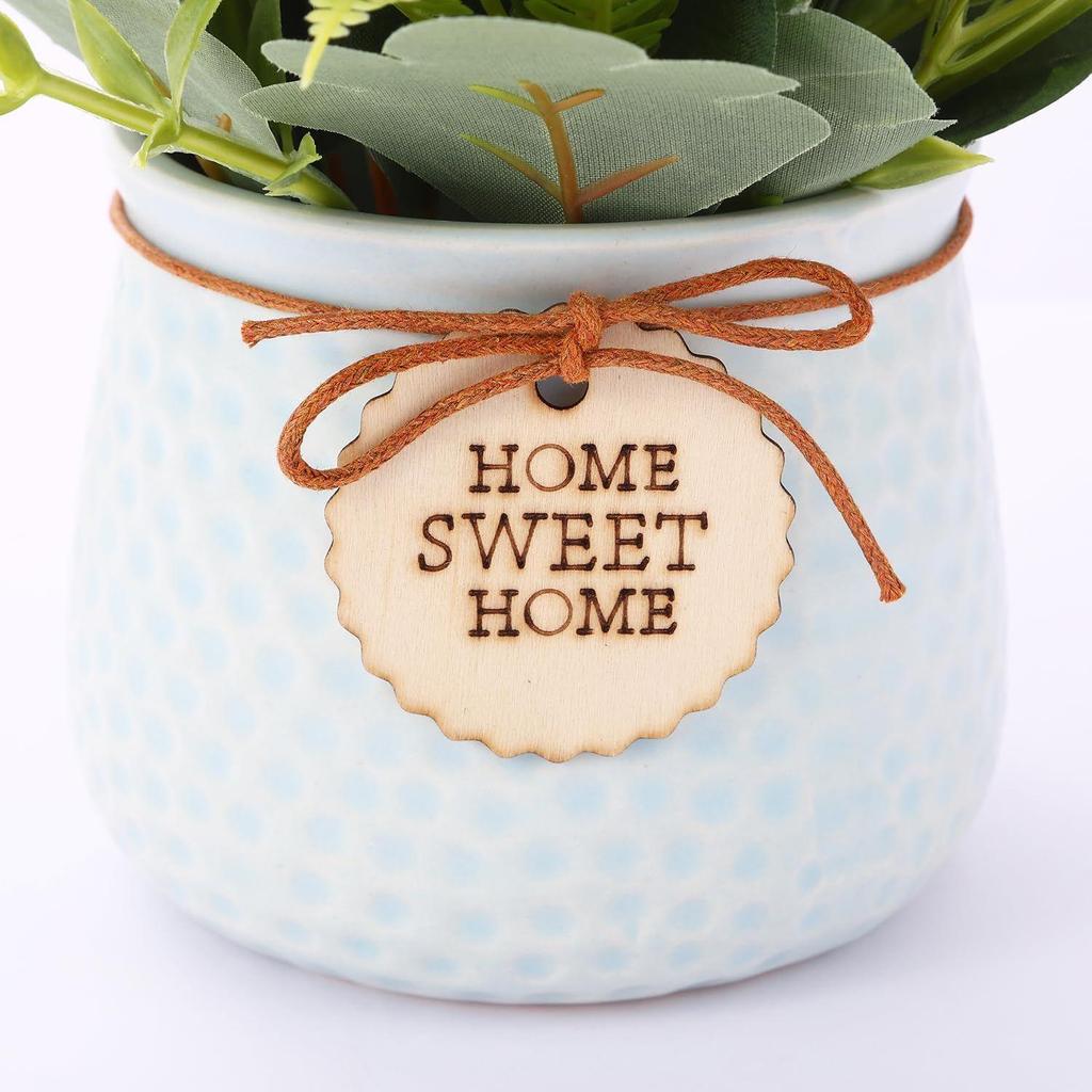 Artificial Rose Flower Plant with Pot (Blue,) Home Décor Items for Living Room Balcony Kitchen Bedroom Office Table Top Decoration Gifting Item