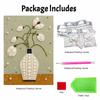 DIY Stretched Canvas Pearl Art Kit Flower Vase Floral Design 5D Sparkling Bead Painting Relaxing Hobby Gift for Home Decoration