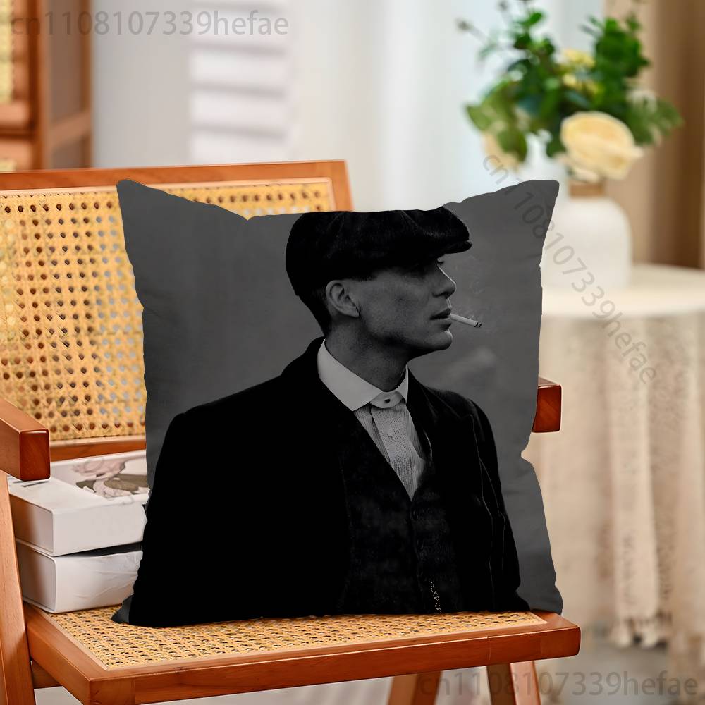 PPeaky BBlinders Movie Print Polyester Pillow Case for Valentine Gift Home Sofa Cushion Cover Decoration Custom