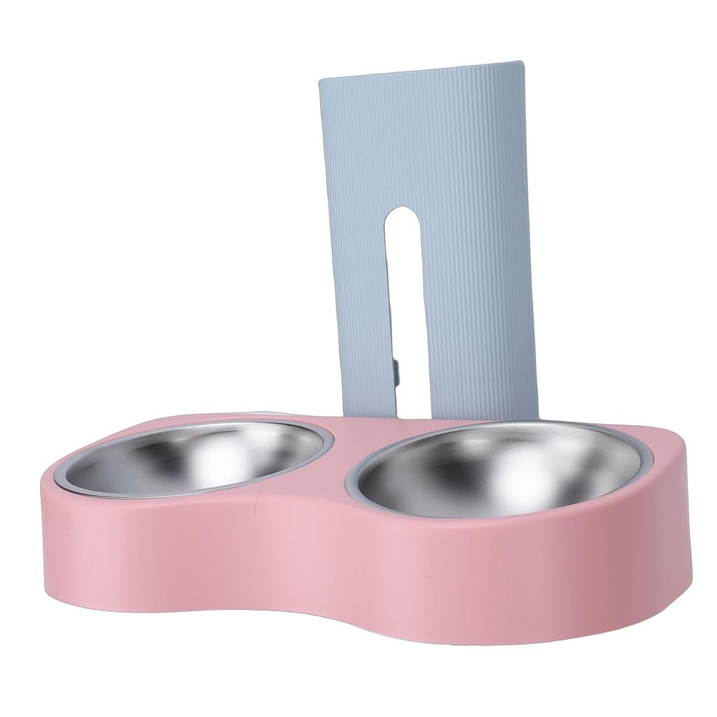 Wall Mounted Pet Feeding Bowl Stainless Steel Height Double Bowls Wall Pet Dish Feeding Station