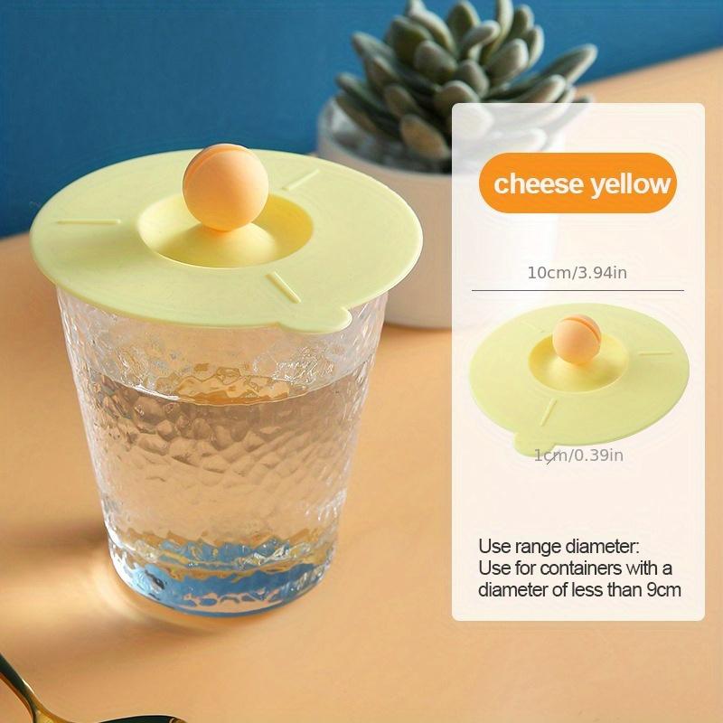 Round Heat-Resistant Lid Cup Cover Non-toxic Silicone Universal Water Cup Lid Anti-dust Coffee Mug Sealed Cap with Spoon Holder