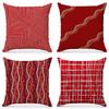 Rote Outdoor-Dekokissen für die Terrassendekoration Quadratischer Polyester-Kissenbezug, moderner Sofa-Zierkissenbezug