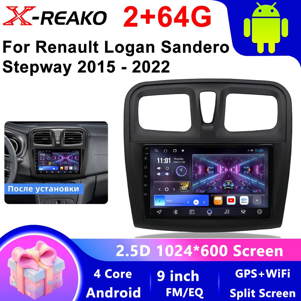 Car Radio Multimedia Video Player for Renault Logan 2 Sandero 2 2014 -2019 Symbol  Android 13 2 Din Auto Carplay Gps Dvd