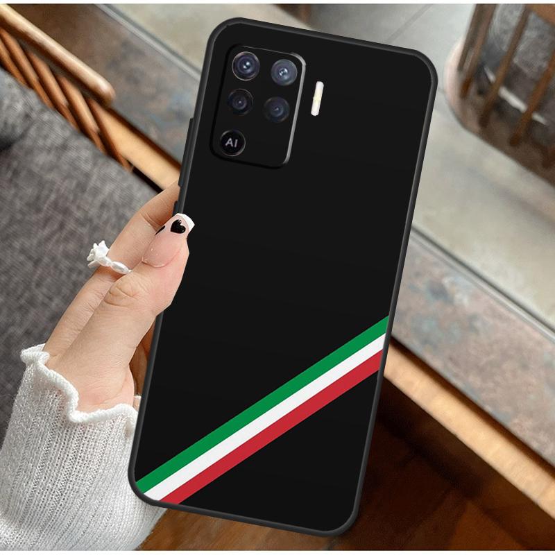 Italy Flag Phone Case For Oppo A16 A76 A78 A96 A58 A18 A38 A98 A17 A77 A80 A40 A60 A74 A94 A54 A15 A57S