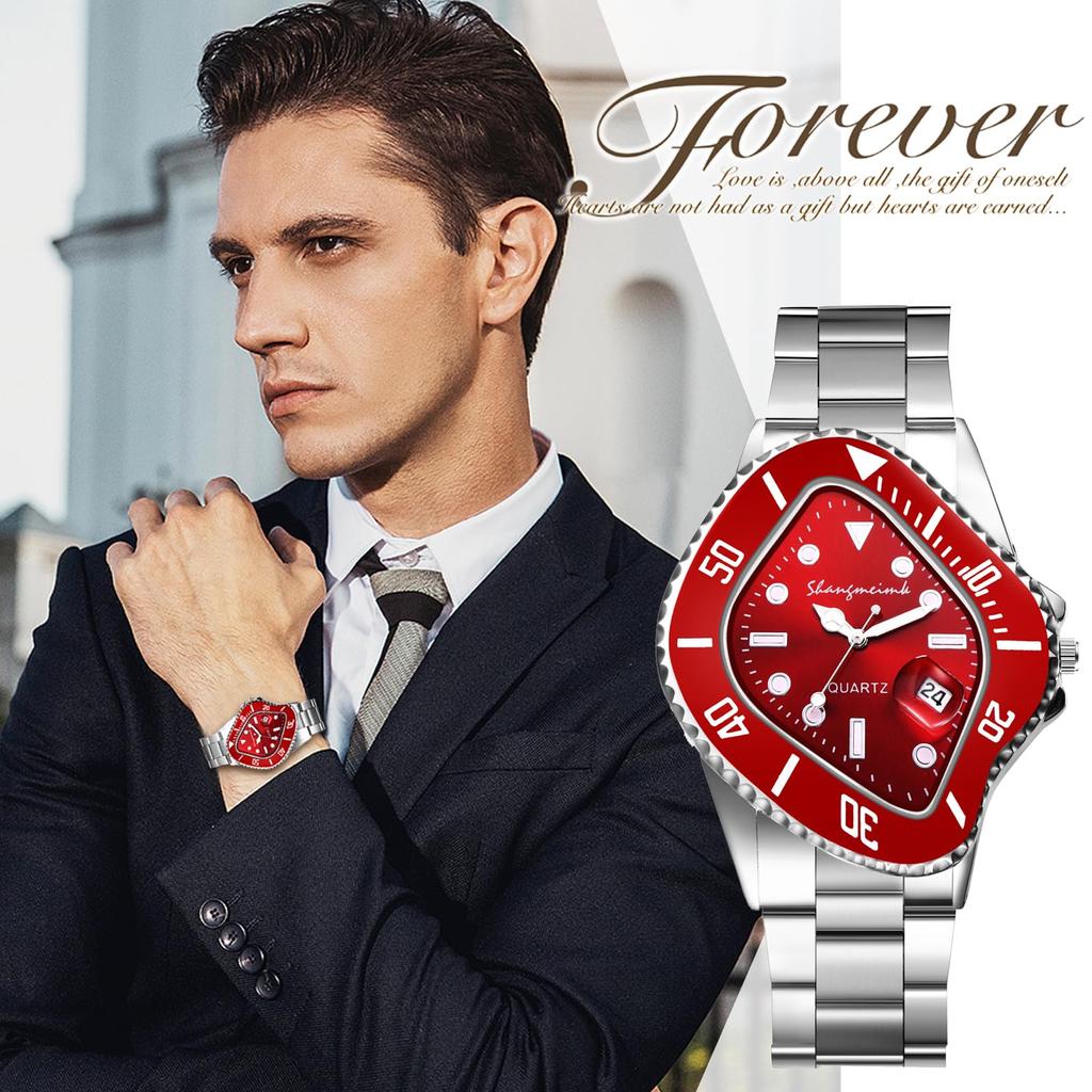 Vodotěsné analogové nerezové doplňky Vánoční dárek Pánský řemínek k hodinkám, Jednoduchý, Stylový, Stříbrný, Pánský - Den otců, Valentýn,