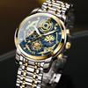 BINBOND Luxury Men's Quartz Watches Stainless Steel Date Chronograph Men Wristwatch Waterproof Luminous Fashion Man Watch