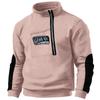 Men's Winter Zipper Sweatshirt Fleece Warm Sweatshirt Men's Pullover Stand Collar Sweatshirt