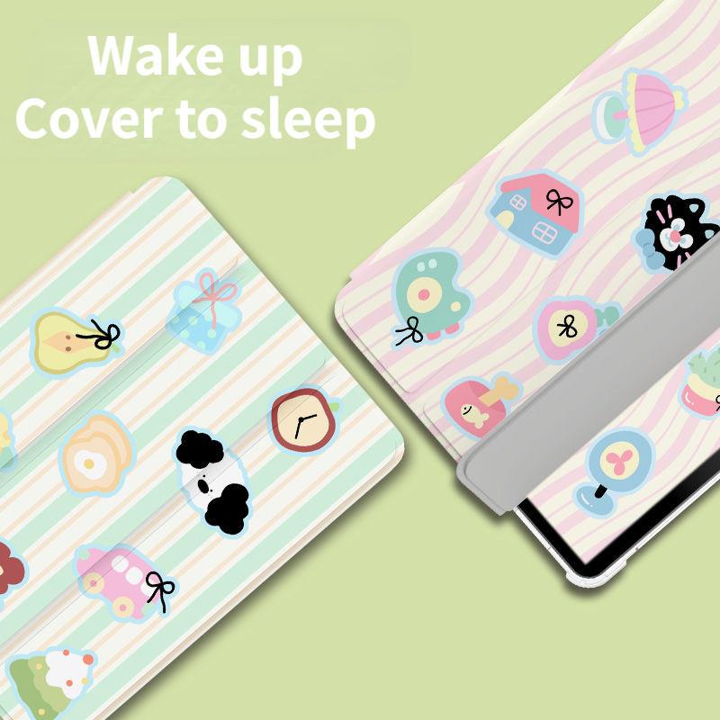 Für iPad 2021 9. 10.2 Hülle Süßes Tiermuster iPad Tri-fold Hülle für iPad 2022 10. 10.9 Air4 Air5 10.9 mit Bleistifthalter