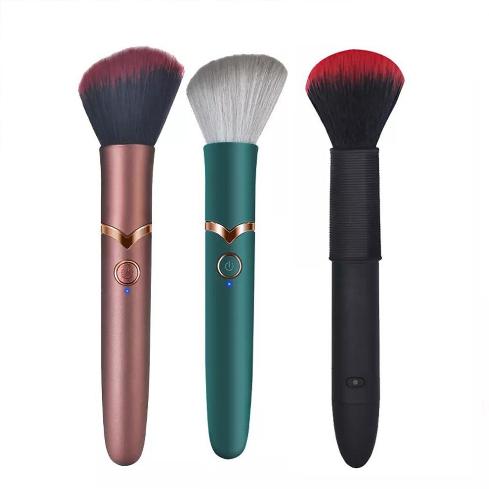 Heating Makeup Brush Vibrator for Women 10 Speeds G-Spot Nipple Clitoral Vaginal Massage Magic Wand Vibrating Sex Toys Stick