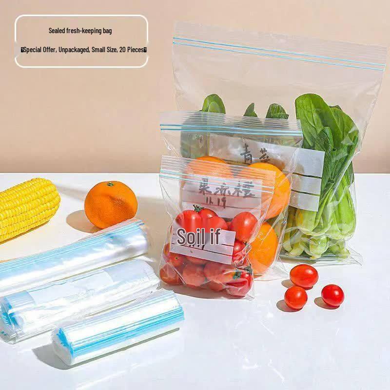 ZISIZ Double-Ribbed Ziplock Food Storage Bags