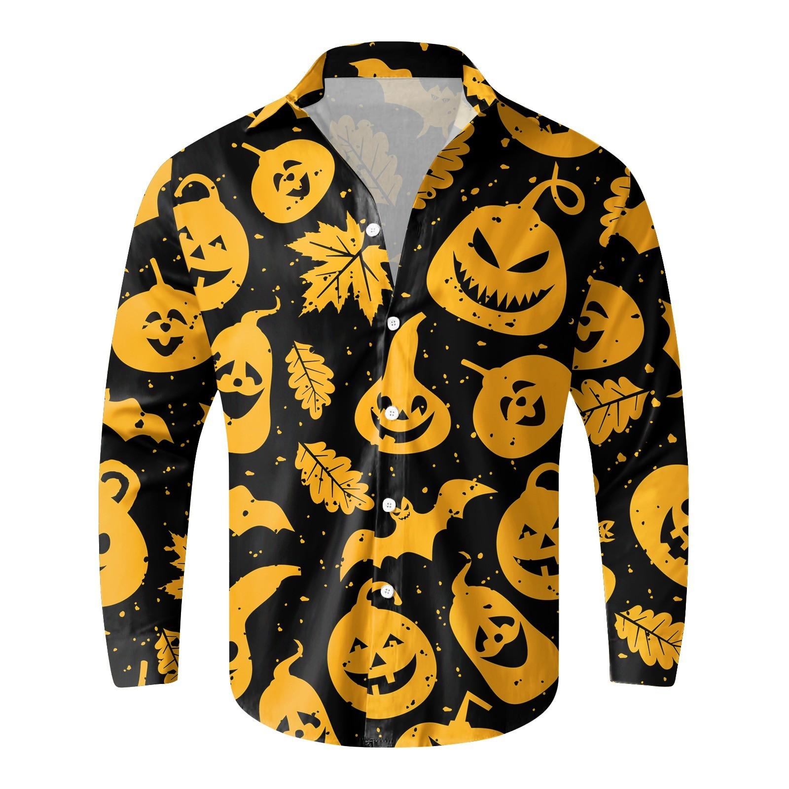 Мужские рубашки с длинными рукавами и пуговицами на Хэллоуин — фото 3