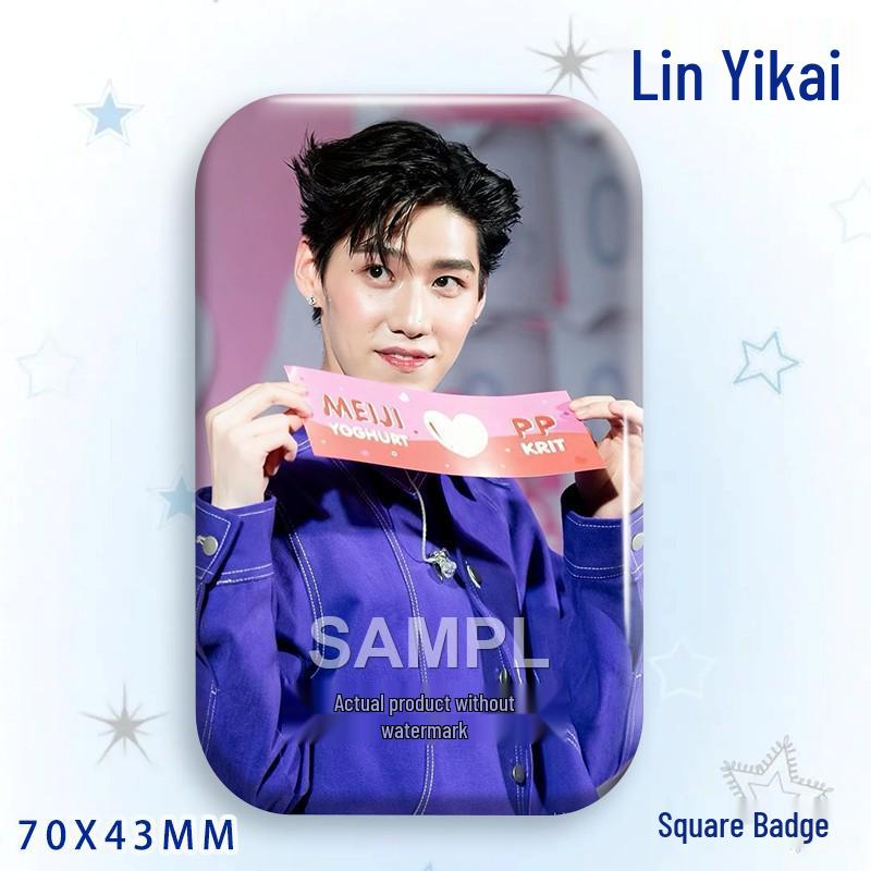 Thai Star PP Lin Yikai Konzert Support-Abzeichen: Lasergeschnittenes quadratisches Broschenornament
