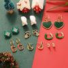 High-End Green Heart Retro Drip Oil Earrings - Autumn/Winter Fashion